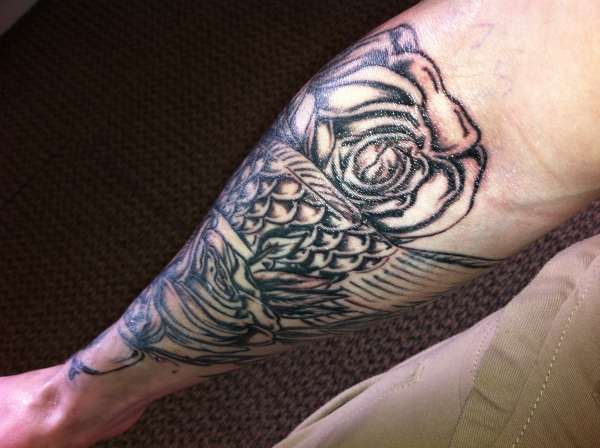 Koi and Rose tattoo