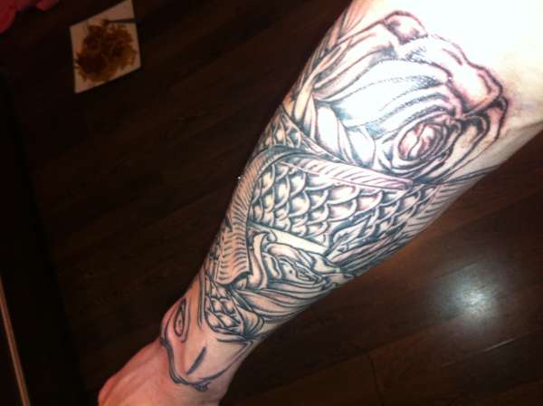 Koi and Rose tattoo