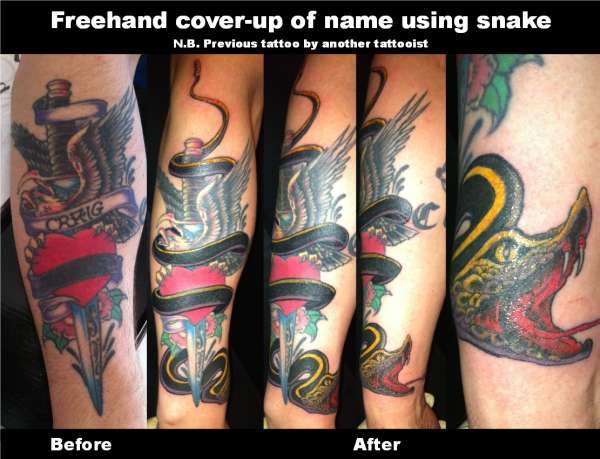 Name Cover-up tattoo