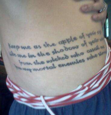 Psalms 17:8-9 tattoo