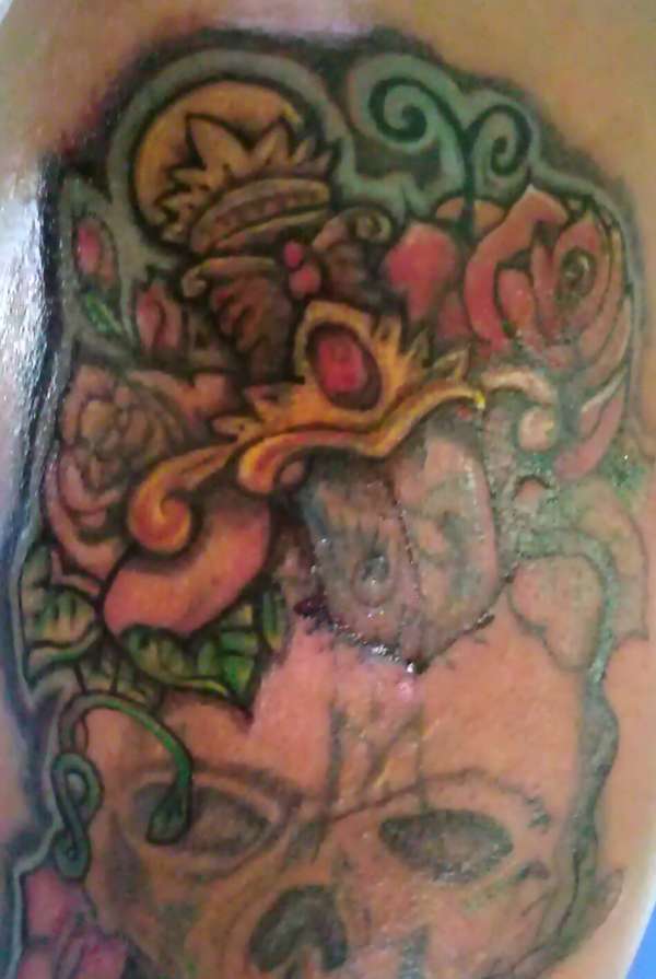 best skull rose dagger unfinished tattoo by trickstattoo tattoo