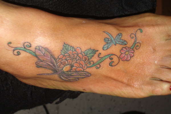 foot floral tattoo tattoo