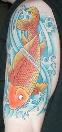 Upper Arm Koi tattoo