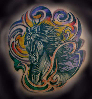 Fresian Stallion tattoo