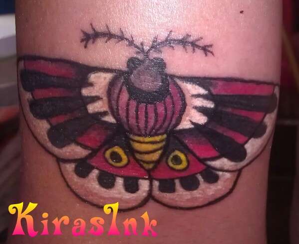 New Old School Moth Tattoo by Kirasink on Trickstattoo tattoo