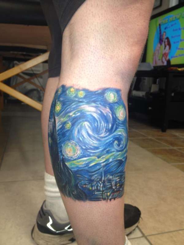 Starry night view 2 tattoo