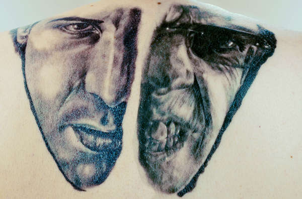 The Matrix Neo and Agent Smith Portraits tattoo