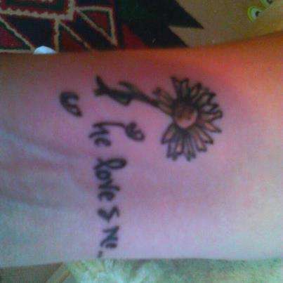 flower with words tattoo