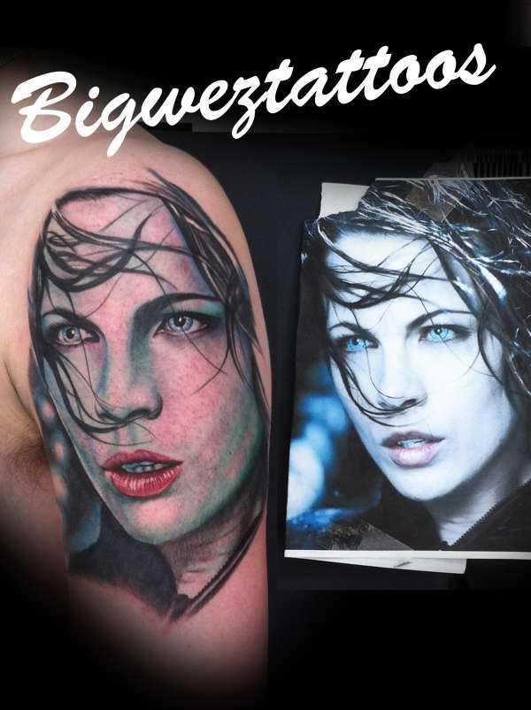 kate beckinsale portrait tattoo