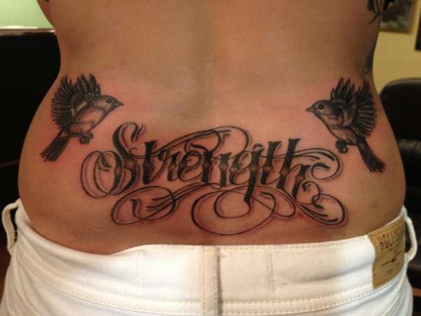 letters and birds tattoo tattoo