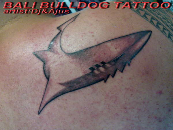 shark in abstrack tattoo