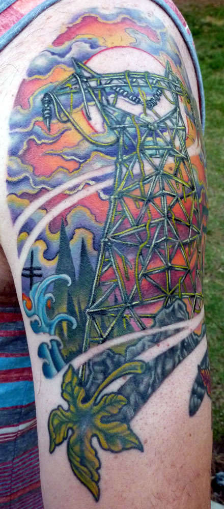 High voltage tower tattoo