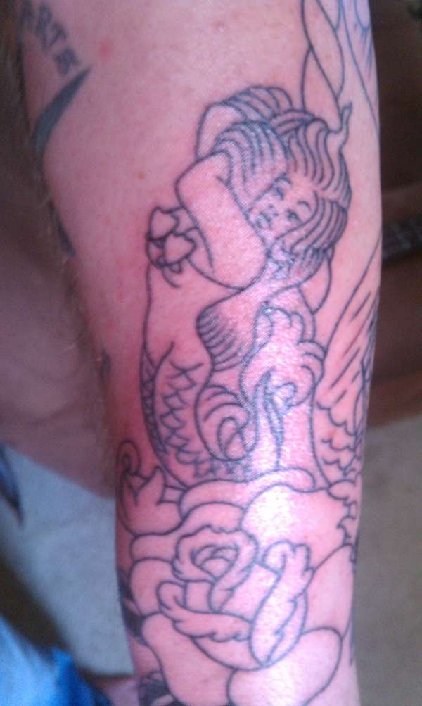 Ship in a Hourglass tattoo