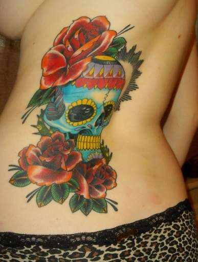 Sugar Skull & Roses tattoo