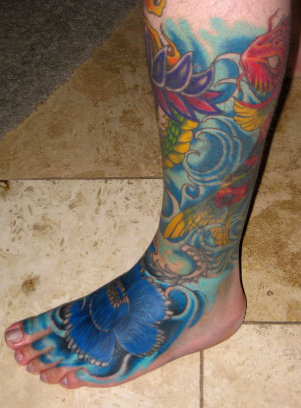 asian leg sleeve tattoo