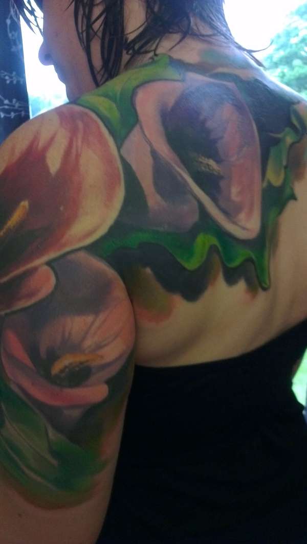 large floral coverup tattoo
