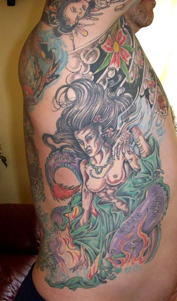 half woman half dragon tattoo