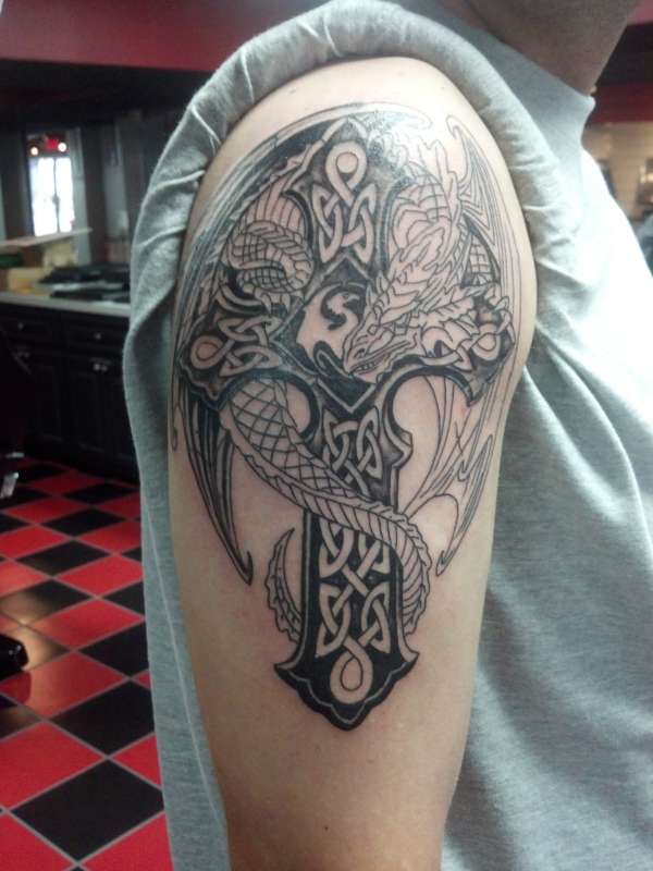 celtic cross tattoo arm