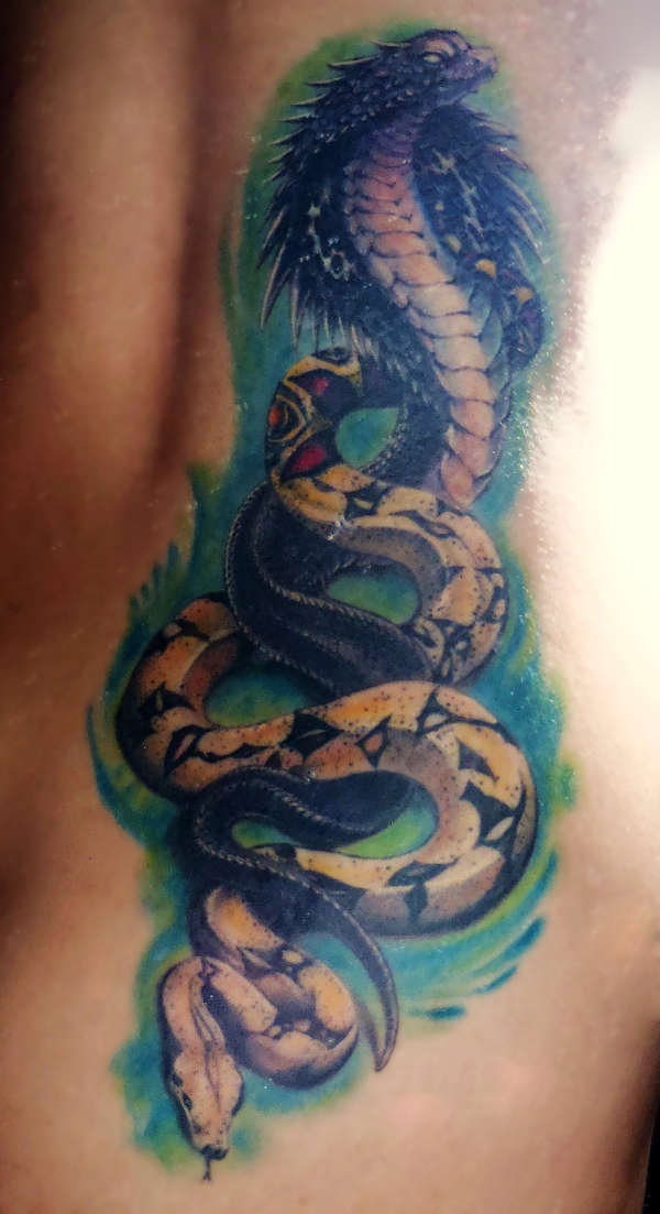 boa constrictor sleeve tattoo