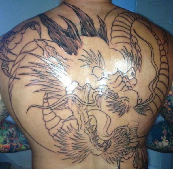 Full Dragon Back Piece tattoo