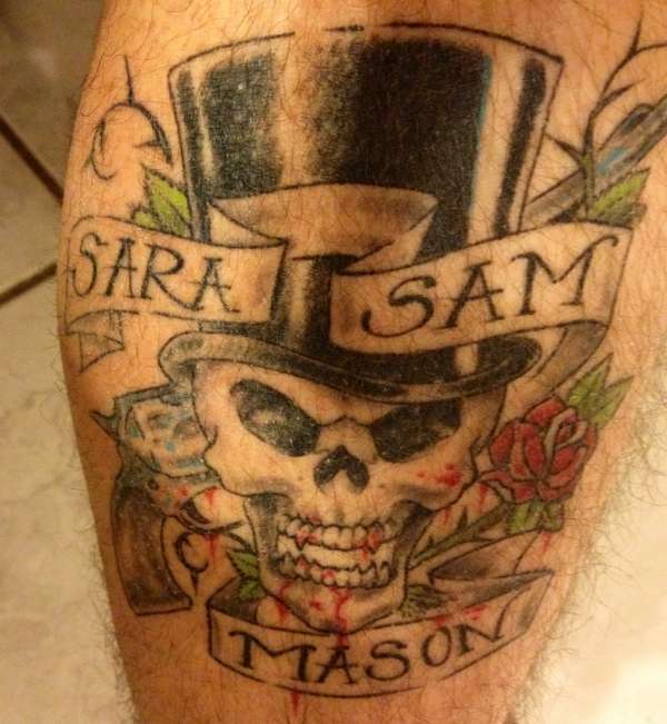 GnR Tat, with kids names on it. tattoo