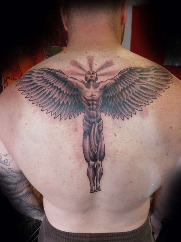 beckham style angel tattoo