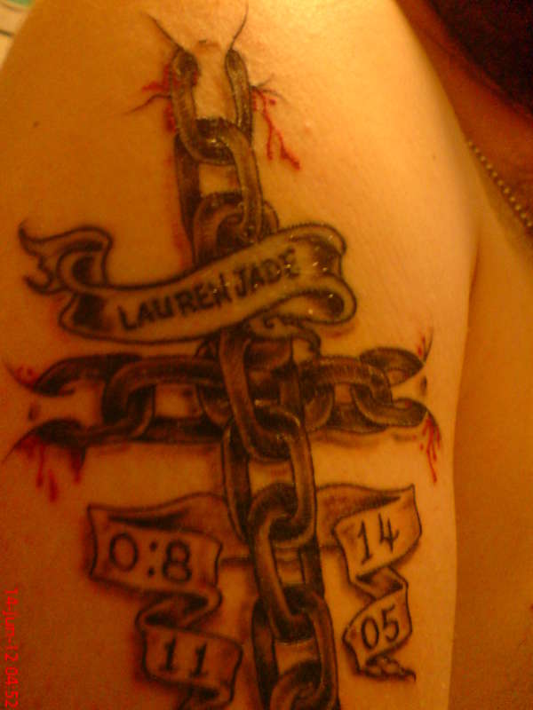 chain cross tattoo
