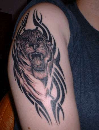 TRIBAL & TIGER tattoo