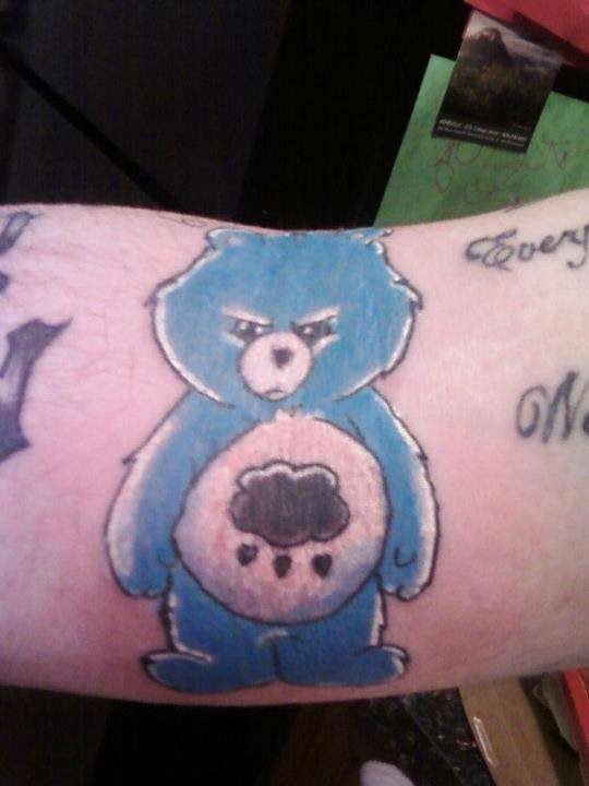 pissed carebear tattoo