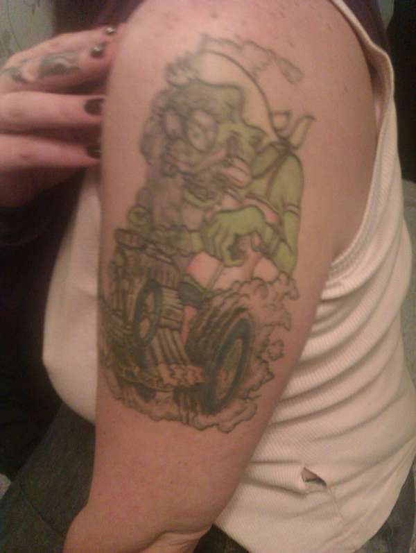 rat fink style tattoo