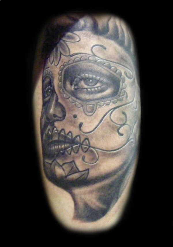B+G Sugar skull tattoo
