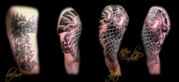 KOI COVER UP!!! tattoo