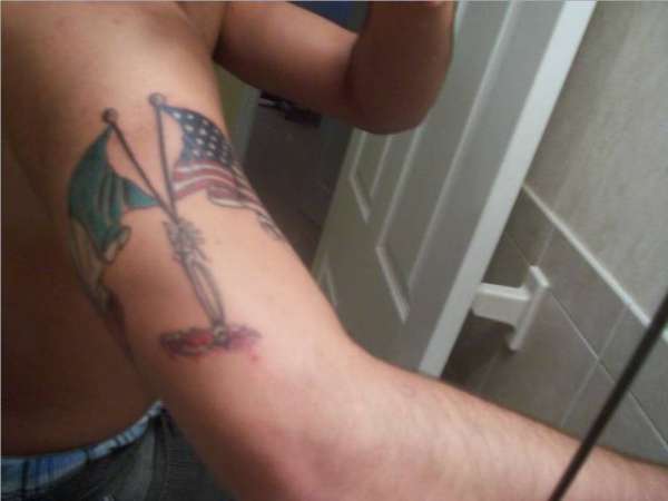 Italian american flag tattoo