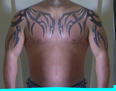 My Right side is real, left is Photoshop mirror tattoo