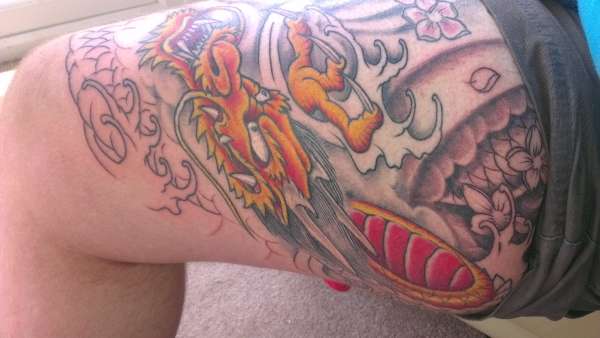 second session on my dragon tattoo