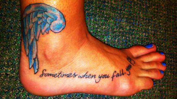 Sometimes when you fall, you fly tattoo