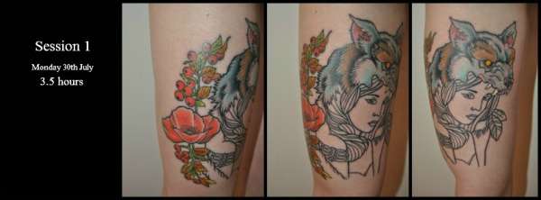 Warrior Wolf women tattoo