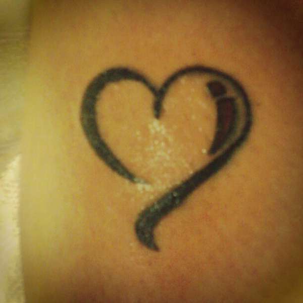 freehand heart tattoo