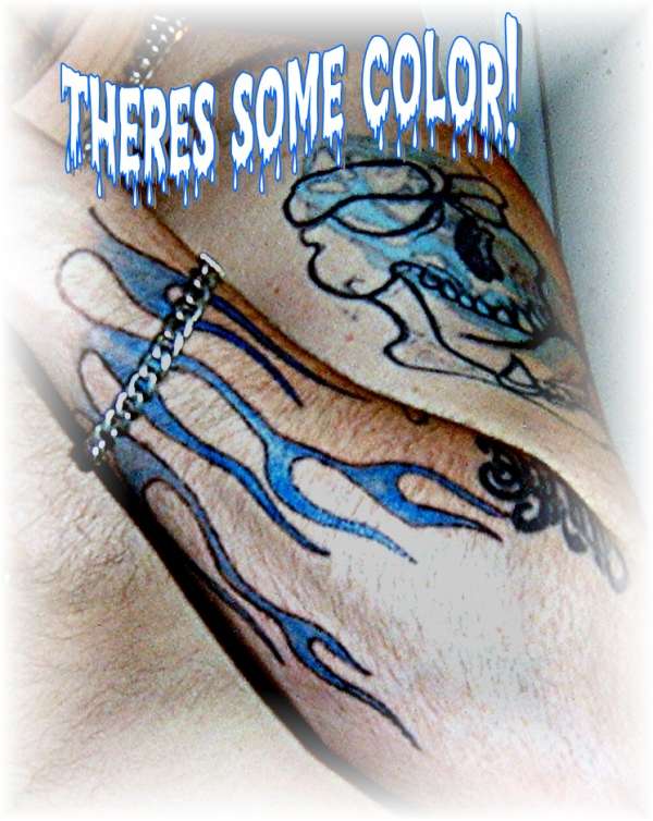 blue flames tattoo