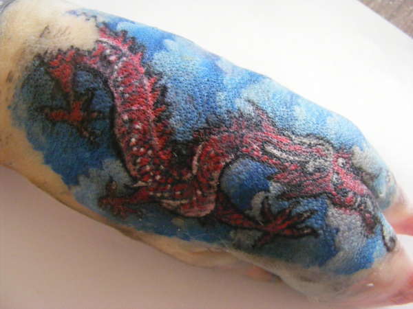 loony dragon (pig trotter) tattoo