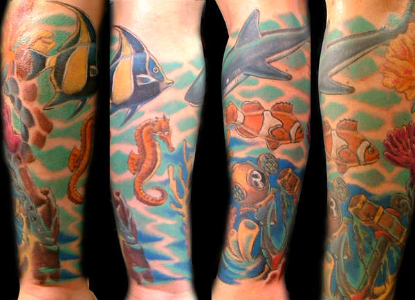 underwater scene tattoo