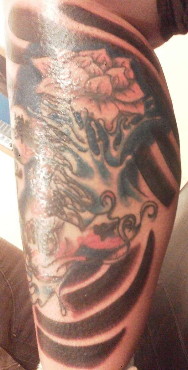5th session koi half leg sleeve tat progres! tattoo