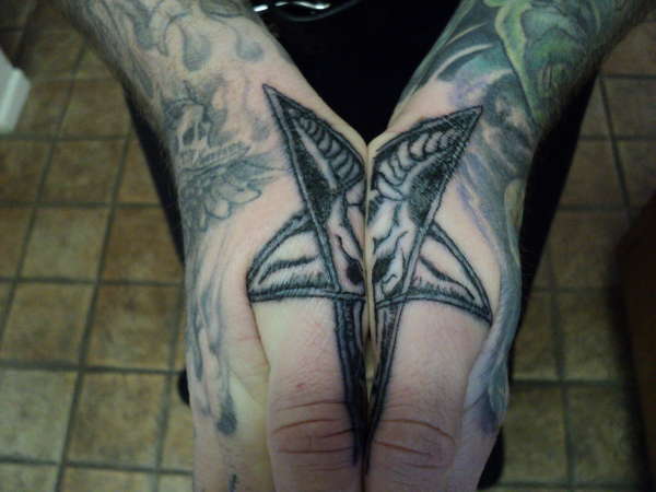 Baphomet hands tattoo