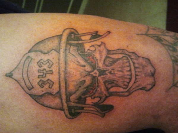 Fireman skull tattoo