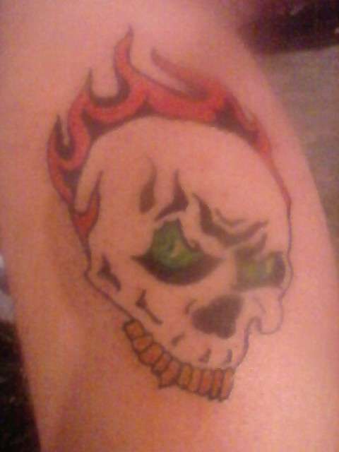 Flaming Skull tattoo