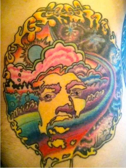 Jimi Hendrix Psychedelia tattoo