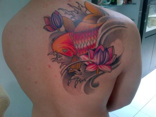 Lotus and Koi tattoo