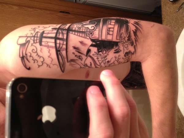 Nautical half sleeve tattoo