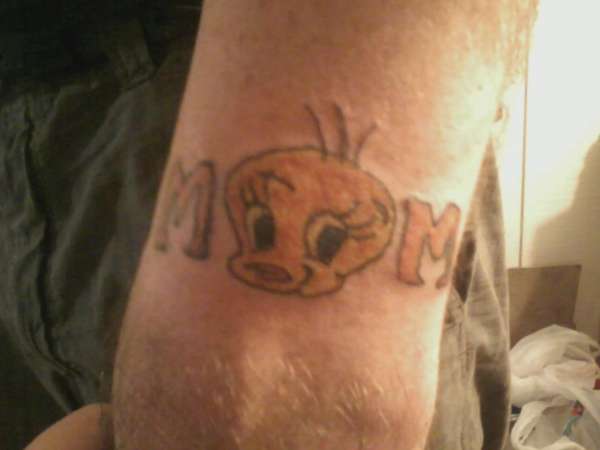 Tweety bird "mom" tattoo