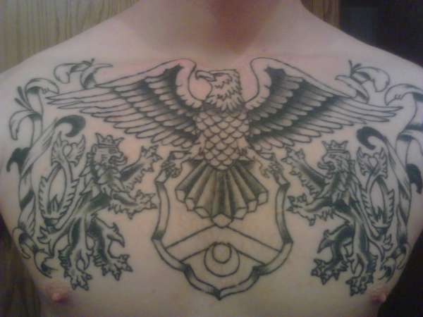 eagle chest piece tattoo